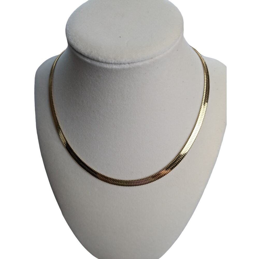 Jennifer‎ Zeuner NWT Hamilton Herringbone Necklace 14k gold plated